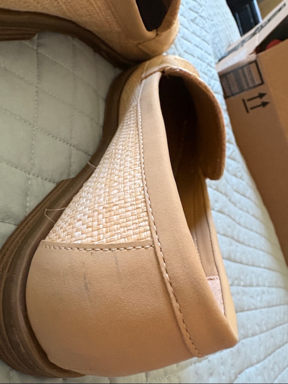 Kelly & Katie Natural Woven Penny Loafers - Picture 6 of 9